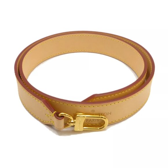 Authentic LOUIS VUITTON Shoulder Strap Light Brown Leather - Picture 1 of 5